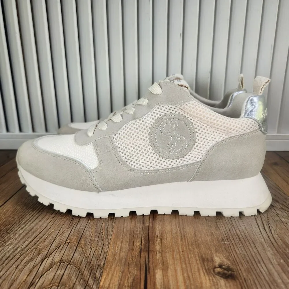 Sam & Libby Randal Lace Up Jogger Womens Size 7.5 M Gray Designer Sneakers Shoes